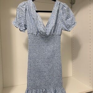 Blue Floral Women's Dress